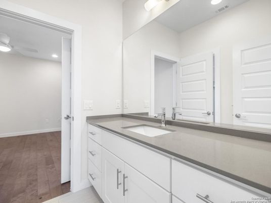Bathroom, Interior, Recessed Lighting, Wood Texture Flooring