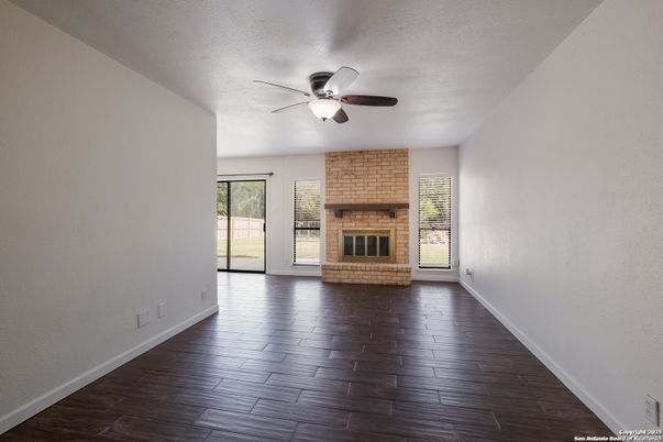 Empty room, Fireplace, Interior, Wood Texture Flooring