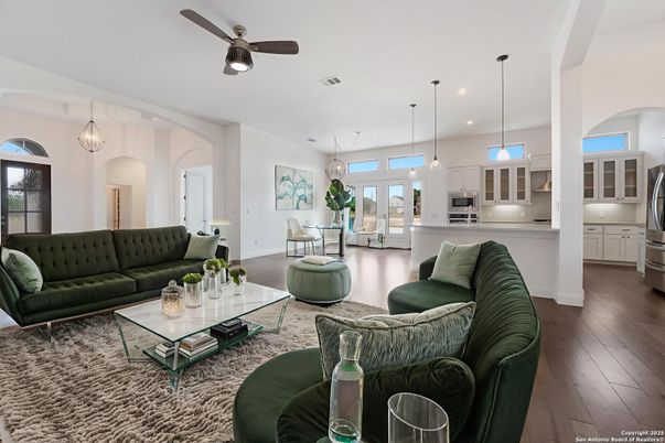 Interior, Kitchen, Living room, Pendant Lights, Recessed Lighting, Stainless Steel Appliances, Wood Texture Flooring
