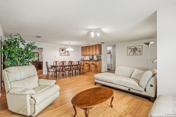 Chandelier, Dining room, Interior, Kitchen, Living room, Wood Texture Flooring