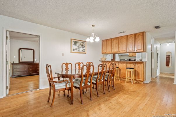 Dining room, Interior, Kitchen, Pendant Lights, Wood Texture Flooring