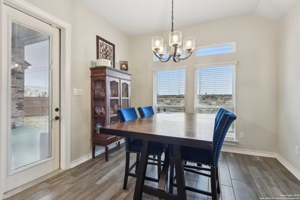 Chandelier, Dining room, Interior, Wood Texture Flooring