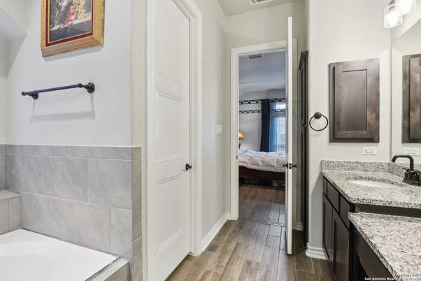 Bathroom, Bedroom, Dual Sink Vanities, Interior, Wood Texture Flooring