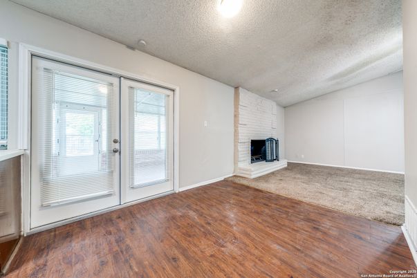 Empty room, Fireplace, Interior, Wood Texture Flooring