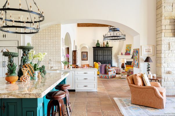 Interior, Living room, Recessed Lighting, Stone Walls