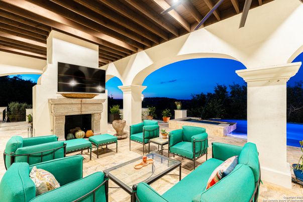 Exterior, Fireplace, Pool