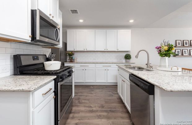 Interior, Kitchen, Recessed Lighting, Wood Texture Flooring