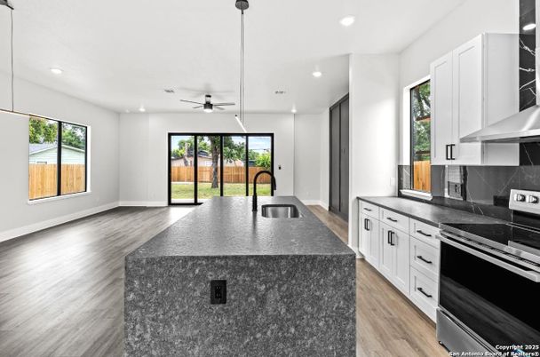 Interior, Kitchen, Recessed Lighting, Wood Texture Flooring