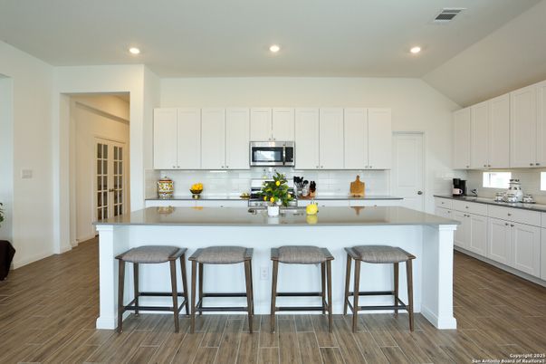 Interior, Kitchen, Recessed Lighting, Wood Texture Flooring