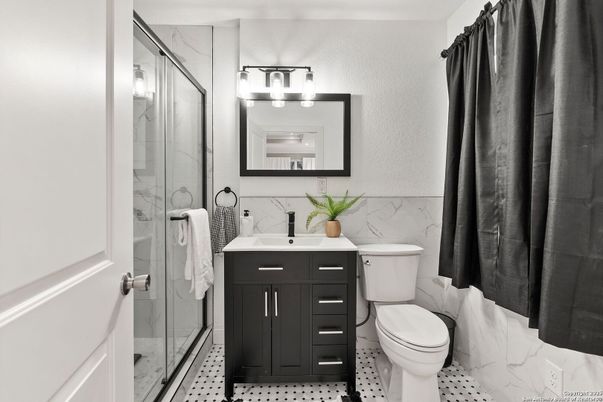Bathroom, Glass Shower, Interior, Marble Walls