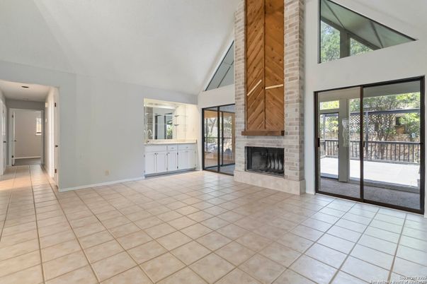Empty room, Fireplace, Interior, Wooden Walls