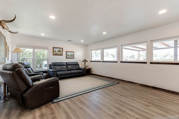 Home Theatre Room, Interior, Living room, Recessed Lighting, Wood Texture Flooring