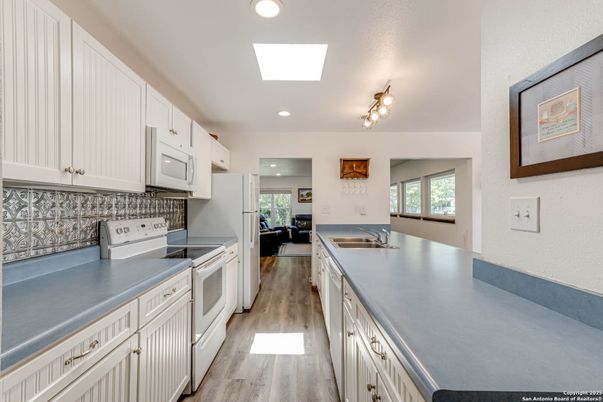 Interior, Kitchen, Recessed Lighting, Wood Texture Flooring