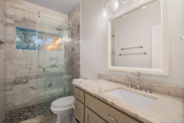 Bathroom, Glass Shower, Interior, Marble Walls