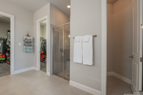 Bathroom, Glass Shower, Interior, Recessed Lighting, Walk-in Closets