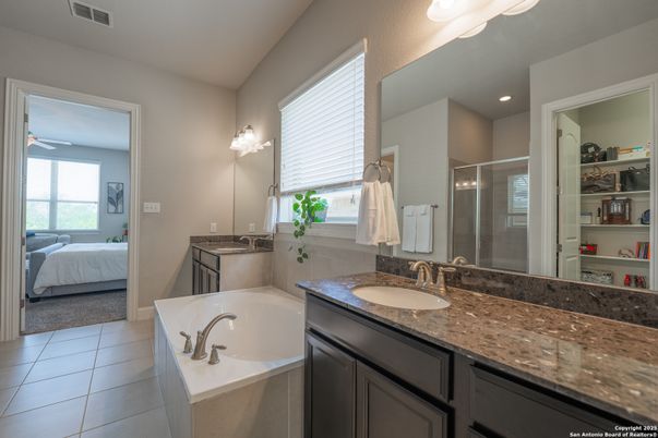 Bathroom, Bedroom, Dual Sink Vanities, Glass Shower, Interior, Recessed Lighting