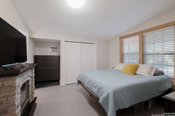 Bedroom, Fireplace, Interior