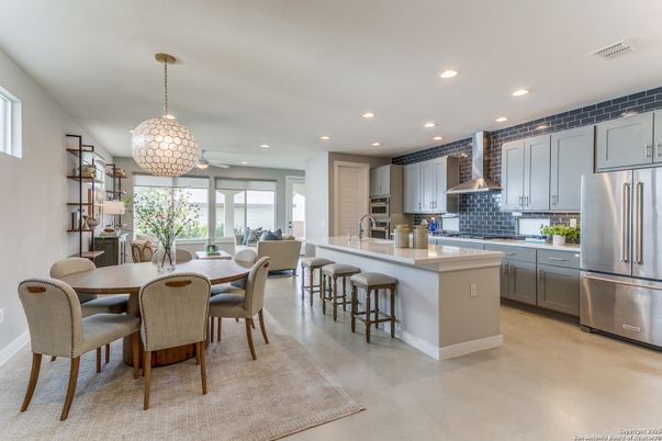 Dining room, Interior, Kitchen, Pendant Lights, Recessed Lighting, Stainless Steel Appliances