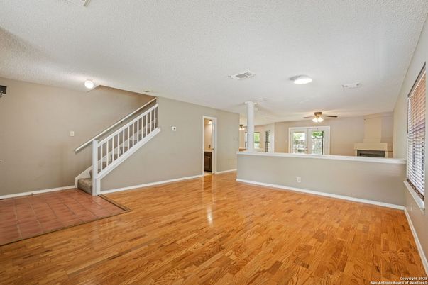 Empty room, Fireplace, Interior, Wood Texture Flooring