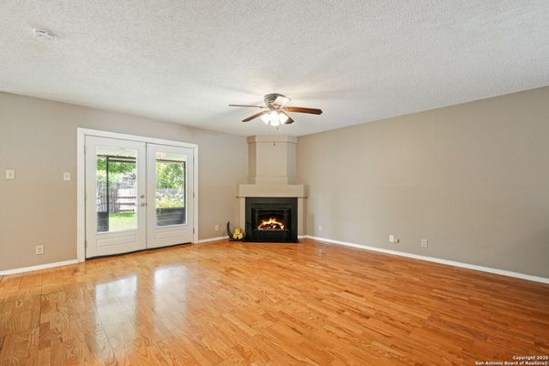 Empty room, Fireplace, Interior, Wood Texture Flooring