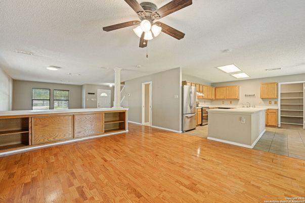 Interior, Kitchen, Recessed Lighting, Wood Texture Flooring