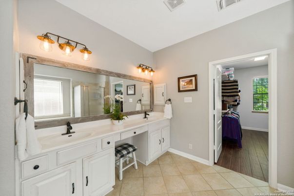 Bathroom, Dual Sink Vanities, Interior, Wood Texture Flooring