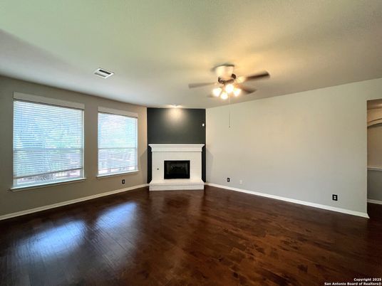 Empty room, Fireplace, Interior, Wood Texture Flooring