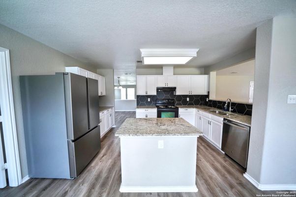 Interior, Kitchen, Stainless Steel Appliances, Wood Texture Flooring