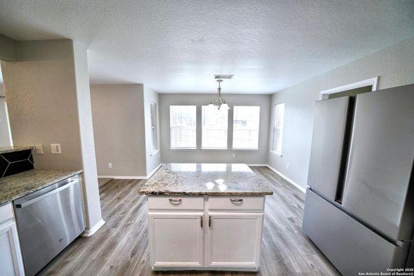 Interior, Kitchen, Pendant Lights, Wood Texture Flooring