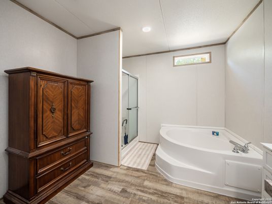 Bathroom, Interior, Recessed Lighting, Wood Texture Flooring