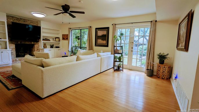 Fireplace, Interior, Living room, Wood Texture Flooring