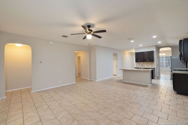 Empty room, Interior, Kitchen, Recessed Lighting