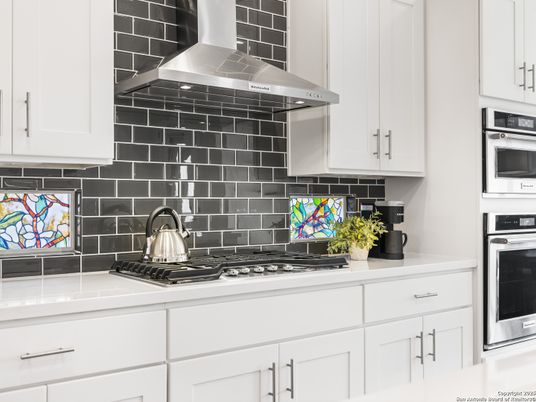 Interior, Kitchen, Stainless Steel Appliances, Tile Countertops