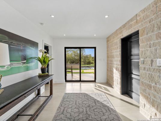 Elevator, Interior, Recessed Lighting, Stone Walls