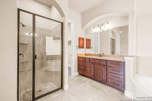 Bathroom, Dual Sink Vanities, Glass Shower, Interior