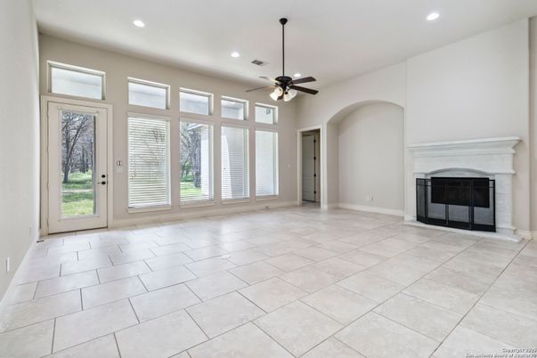 Empty room, Fireplace, Interior, Recessed Lighting