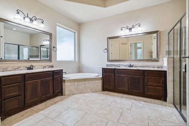 Bathroom, Dual Sink Vanities, Glass Shower, Interior