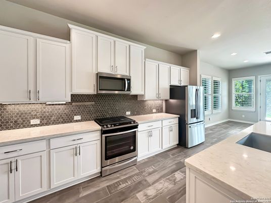 Interior, Kitchen, Recessed Lighting, Wood Texture Flooring
