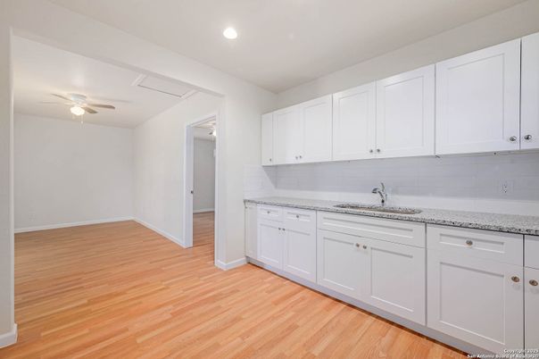 Interior, Kitchen, Recessed Lighting, Wood Texture Flooring