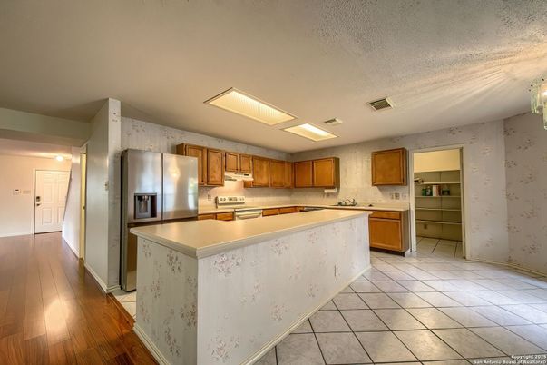 Interior, Kitchen, Wood Texture Flooring