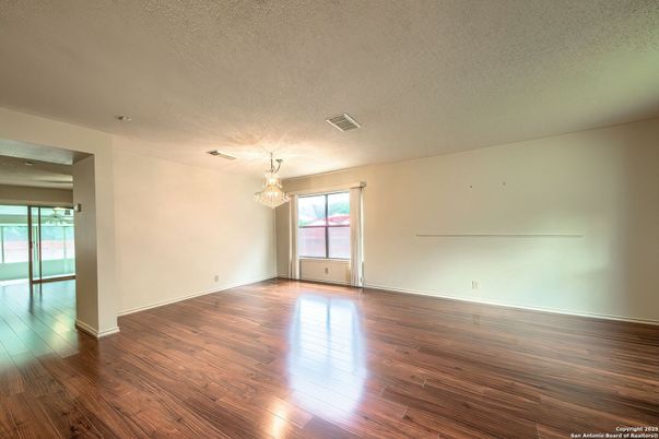Chandelier, Empty room, Interior, Wood Texture Flooring
