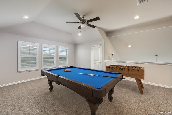 Billiard Table, Game Room, Interior, Recessed Lighting