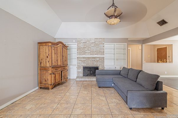 Fireplace, Interior, Living room, Stone Walls