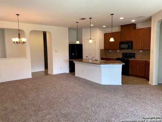 Chandelier, Empty room, Interior, Kitchen, Pendant Lights, Recessed Lighting