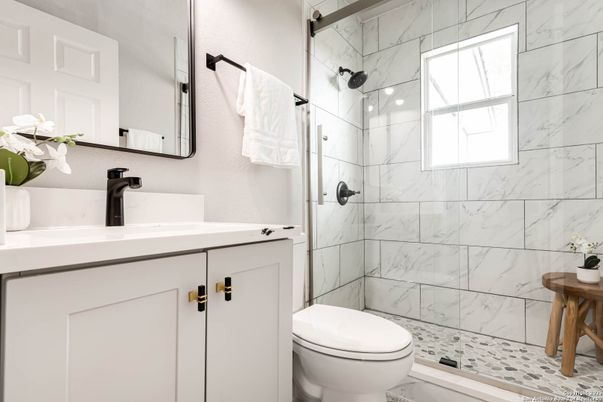 Bathroom, Glass Shower, Interior, Marble Walls