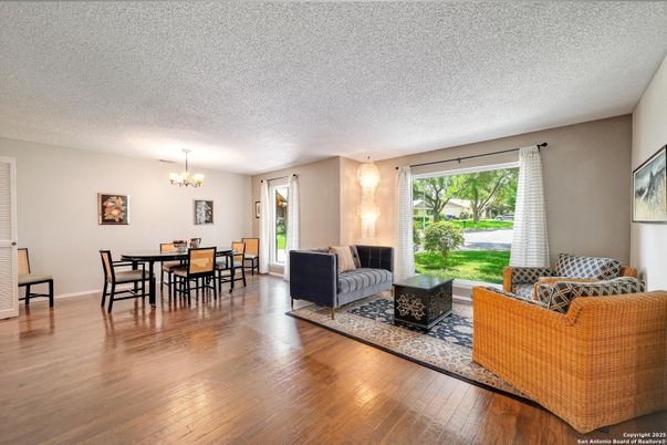 Chandelier, Dining room, Fireplace, Interior, Living room, Wood Texture Flooring