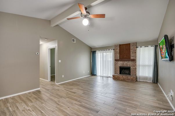 Empty room, Fireplace, Interior, Wood Texture Flooring