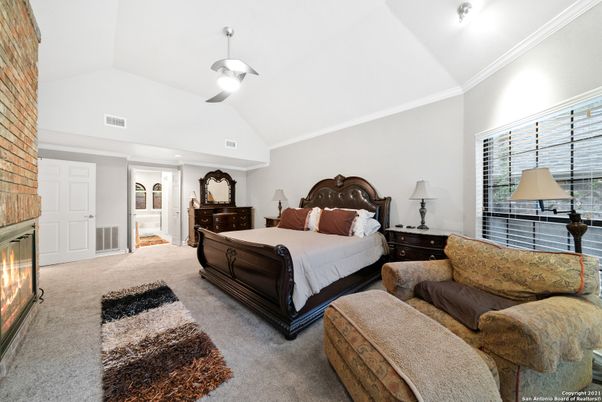Bedroom, Fireplace, Interior, Recessed Lighting