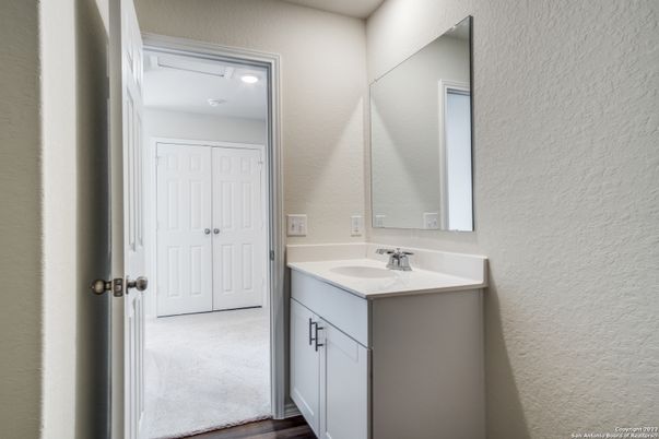 Bathroom, Interior, Recessed Lighting, Wood Texture Flooring