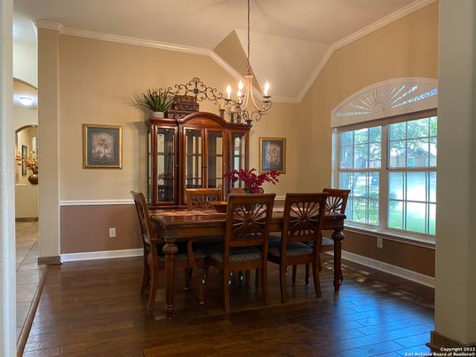 Chandelier, Dining room, Interior, Wood Texture Flooring